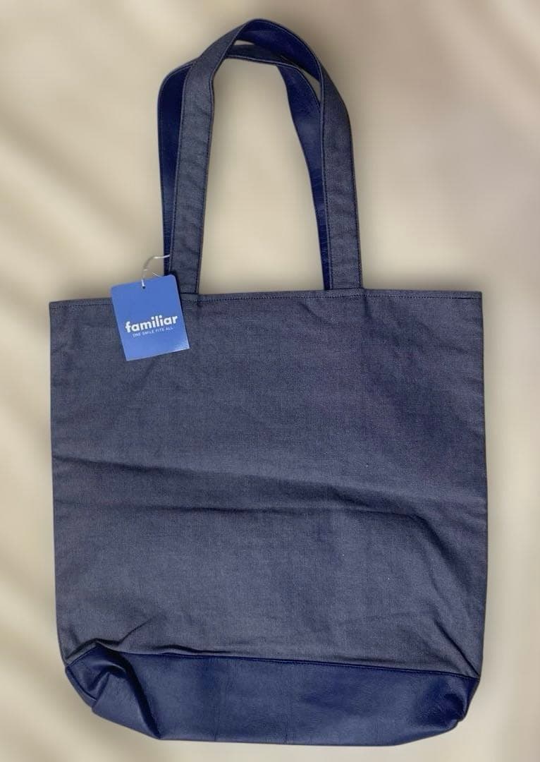 ☆新品未使用☆ファミリア 縦型トートバッグ 青デニム　　水色タグ