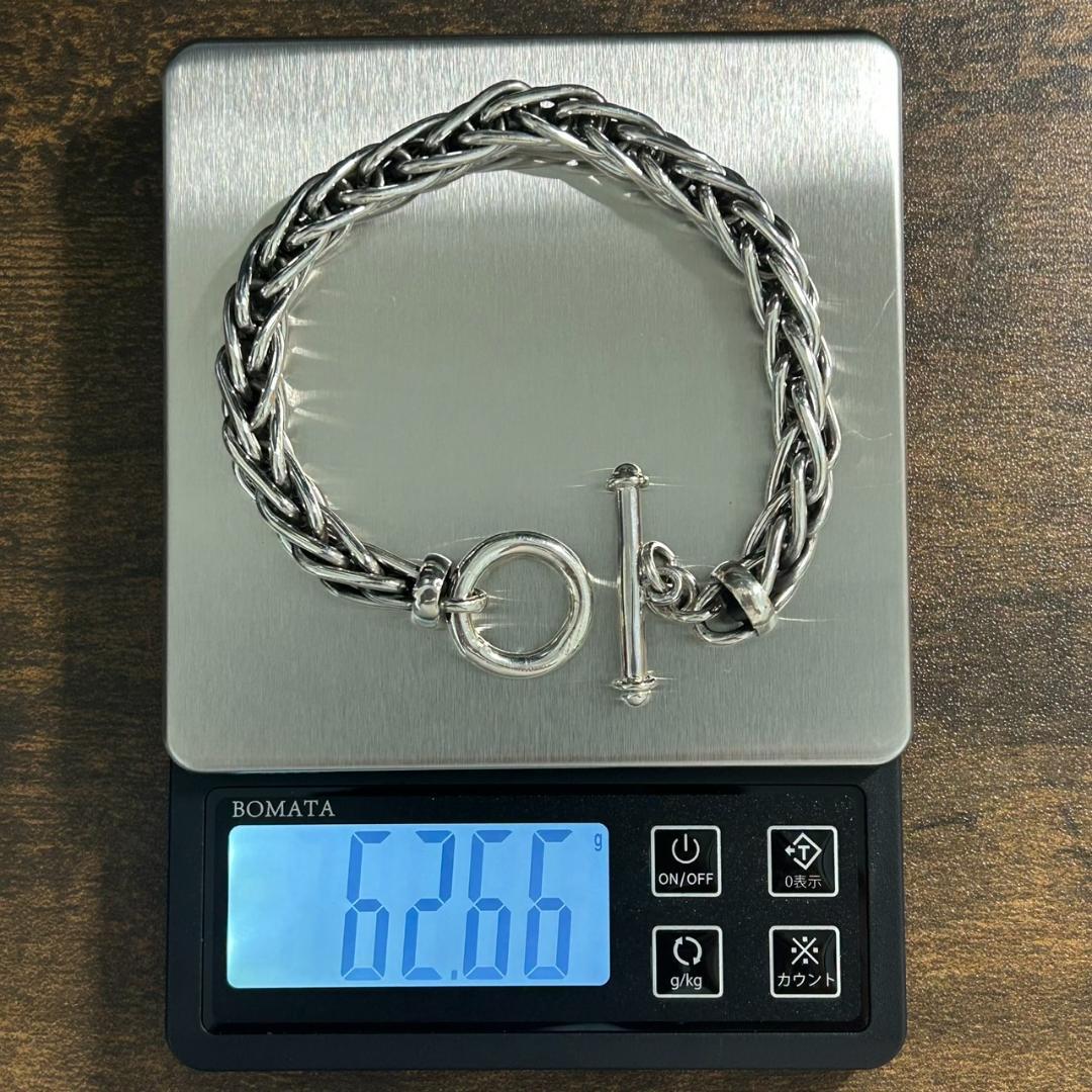 メキシコ タスコ製 シルバー925 編み込みチェーンブレスレット マンテル