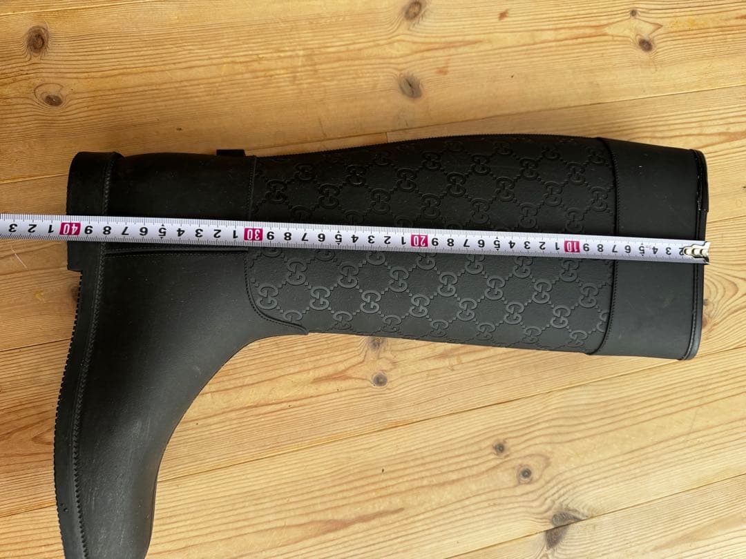 GUCCI ブラック GGパターン レインブーツ