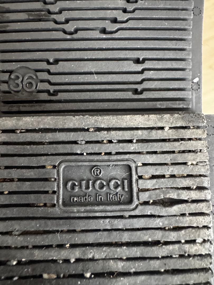 GUCCI ブラック GGパターン レインブーツ