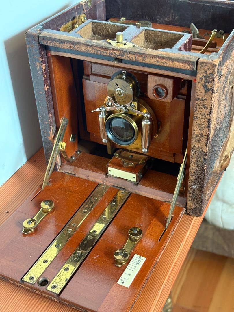 19世紀アンティーク★kodak初のセルフケース式フォールディングカメラ4×5★