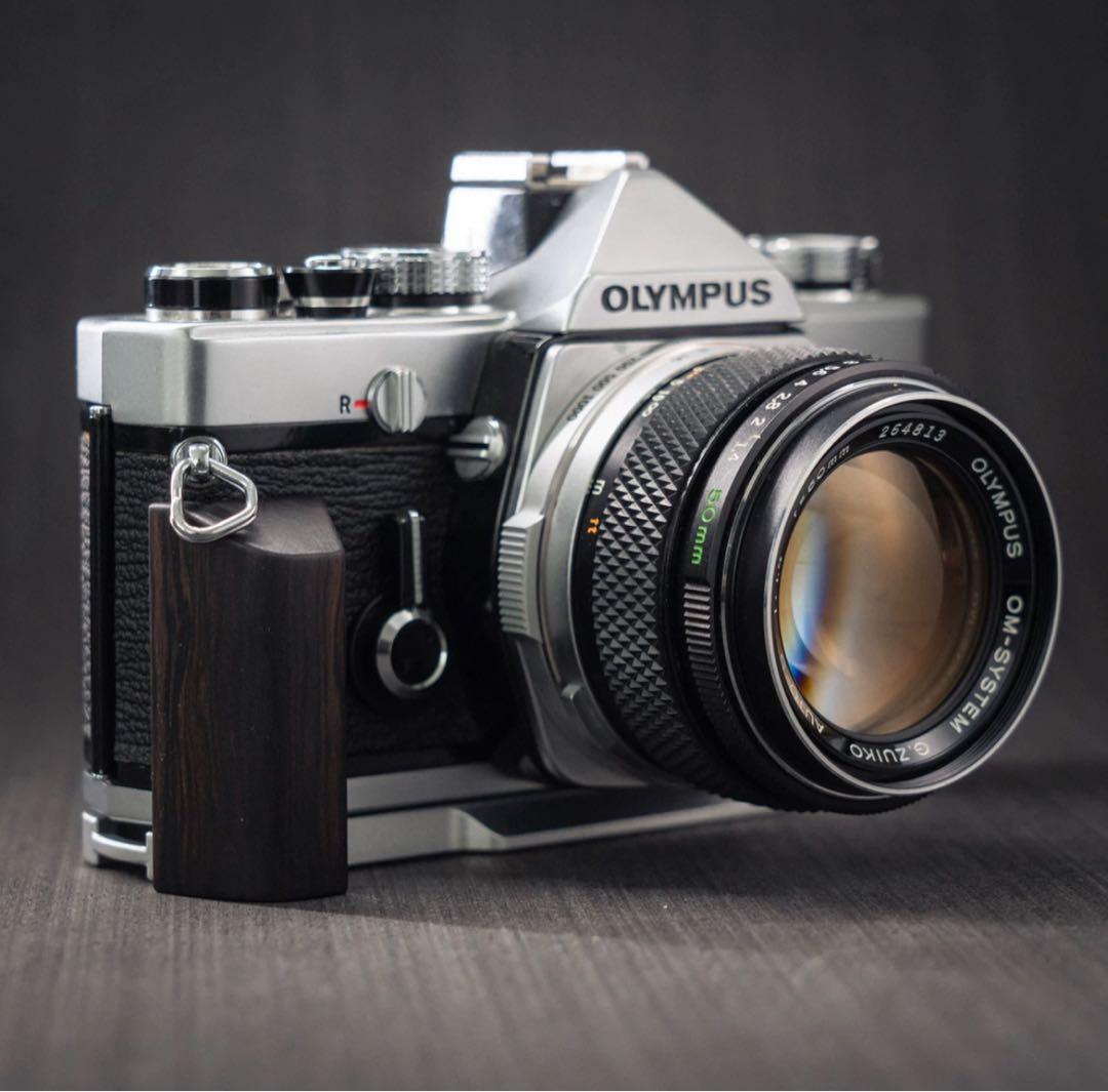 新品 OLYMPUS OM1、2、3用ハンドグリップ （黒檀/アルミニウム)