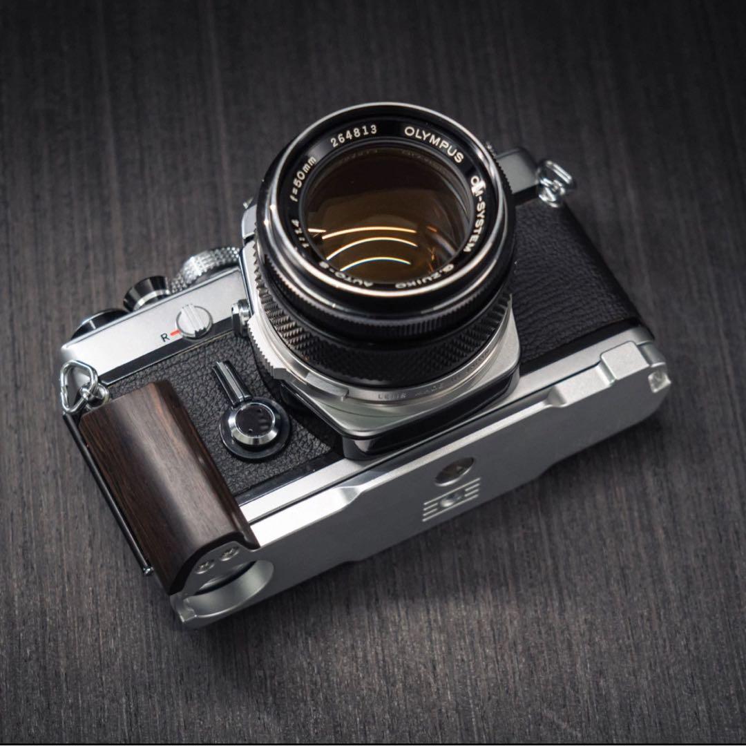 新品 OLYMPUS OM1、2、3用ハンドグリップ （黒檀/アルミニウム)