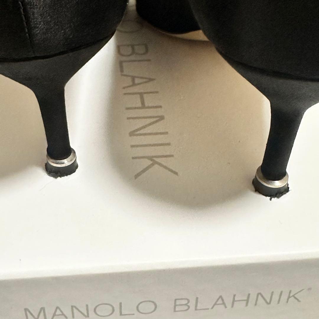 ソ*ン様 マロノブラニク　サテンパンプス　ブラック　サイズ38