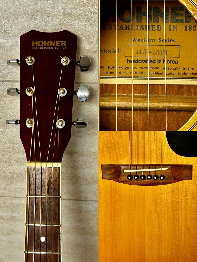 すぐ使えるアコギ HOHNER HW-400N クリーニング・低弦高調整済み