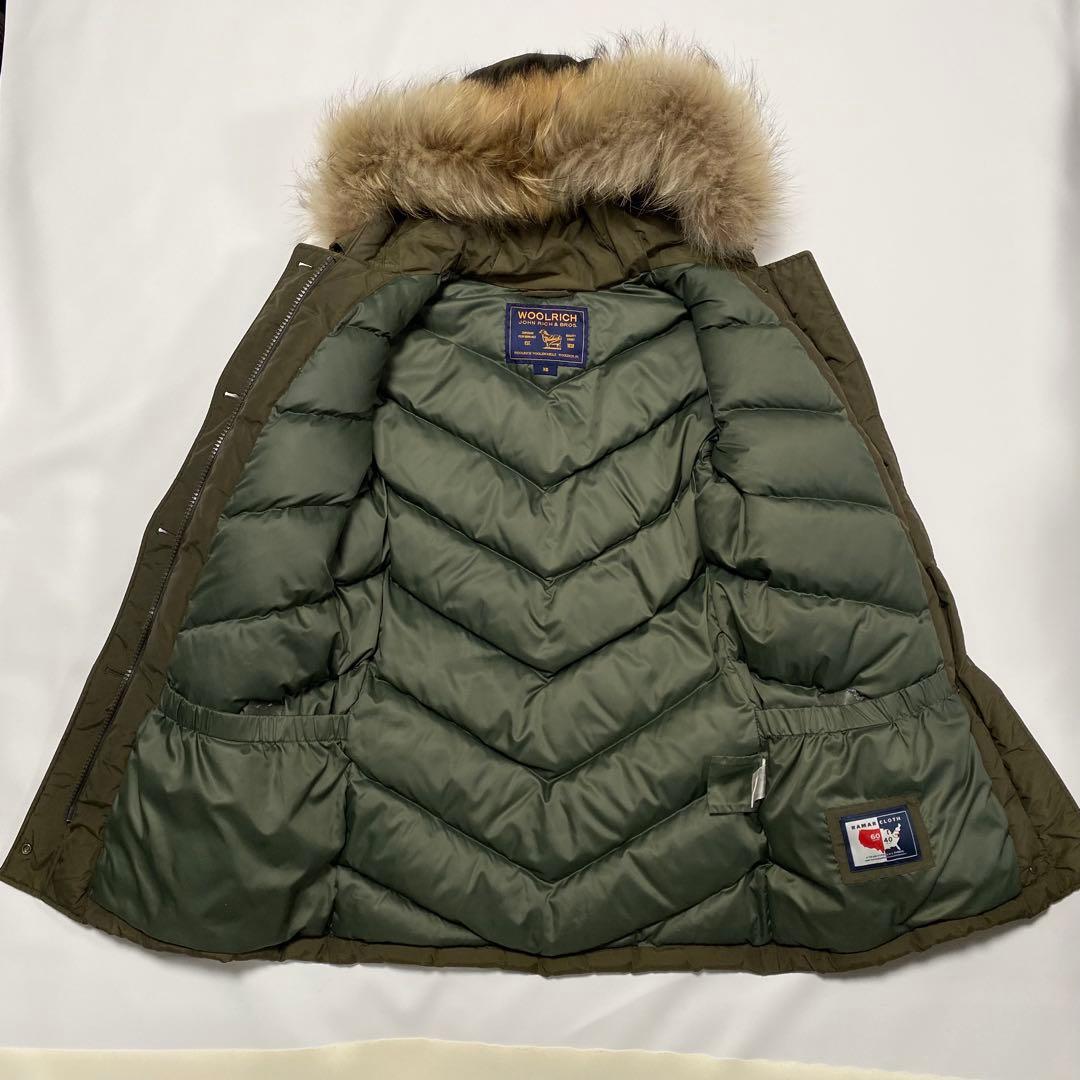 WOOLRICH ダウンコート　アークティックパーカー　ラクーンファー　カーキ