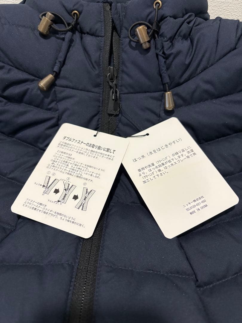 新品未使用 フィラゴルフ ダウンコート ロゴ刺繍 フード ダブルジップ LL