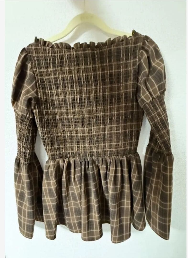 トップス herlipto Checked Flared Peplum Top