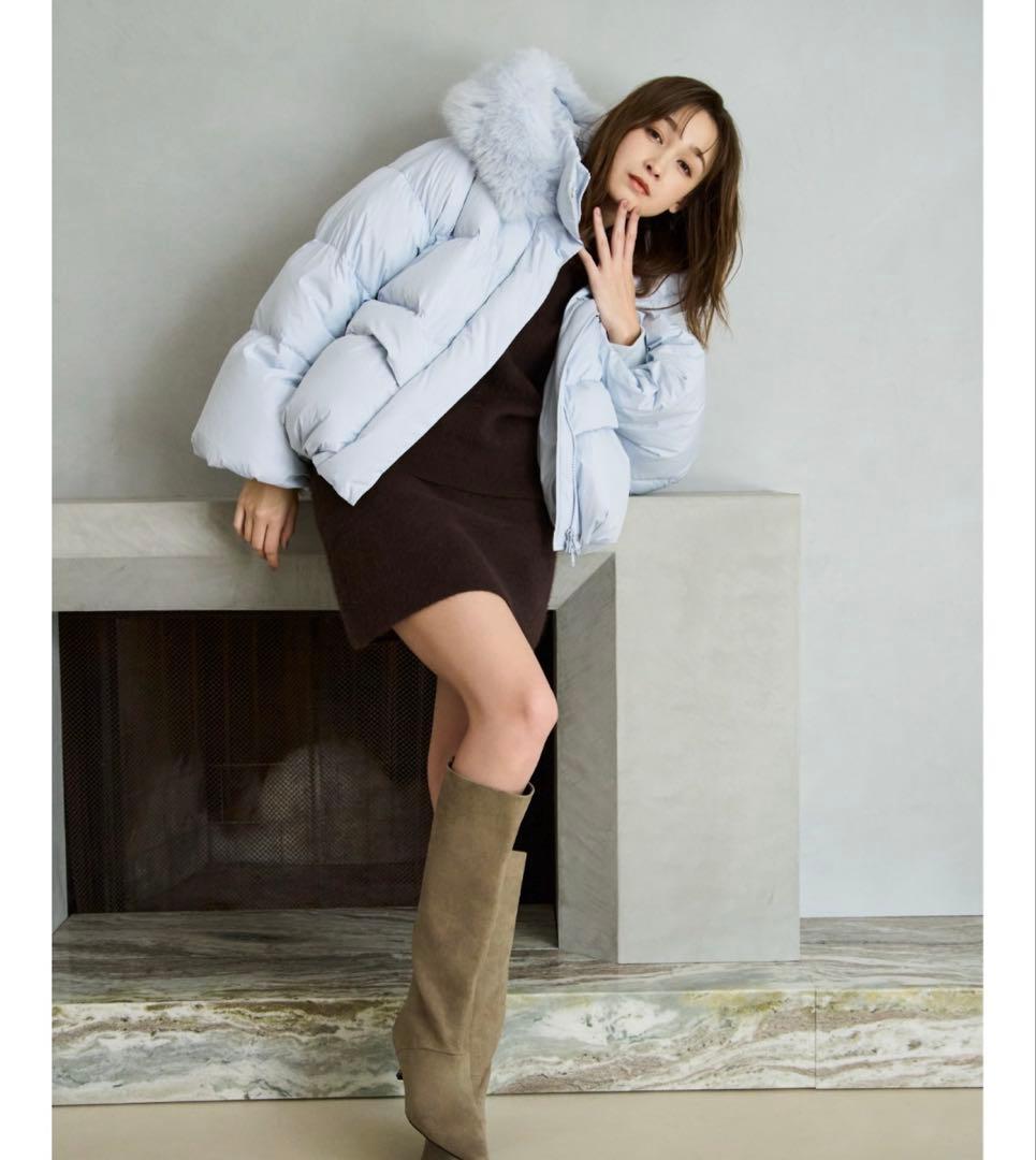 【美品】FRAY I.D. ファー付きダウンジャケットブラウン