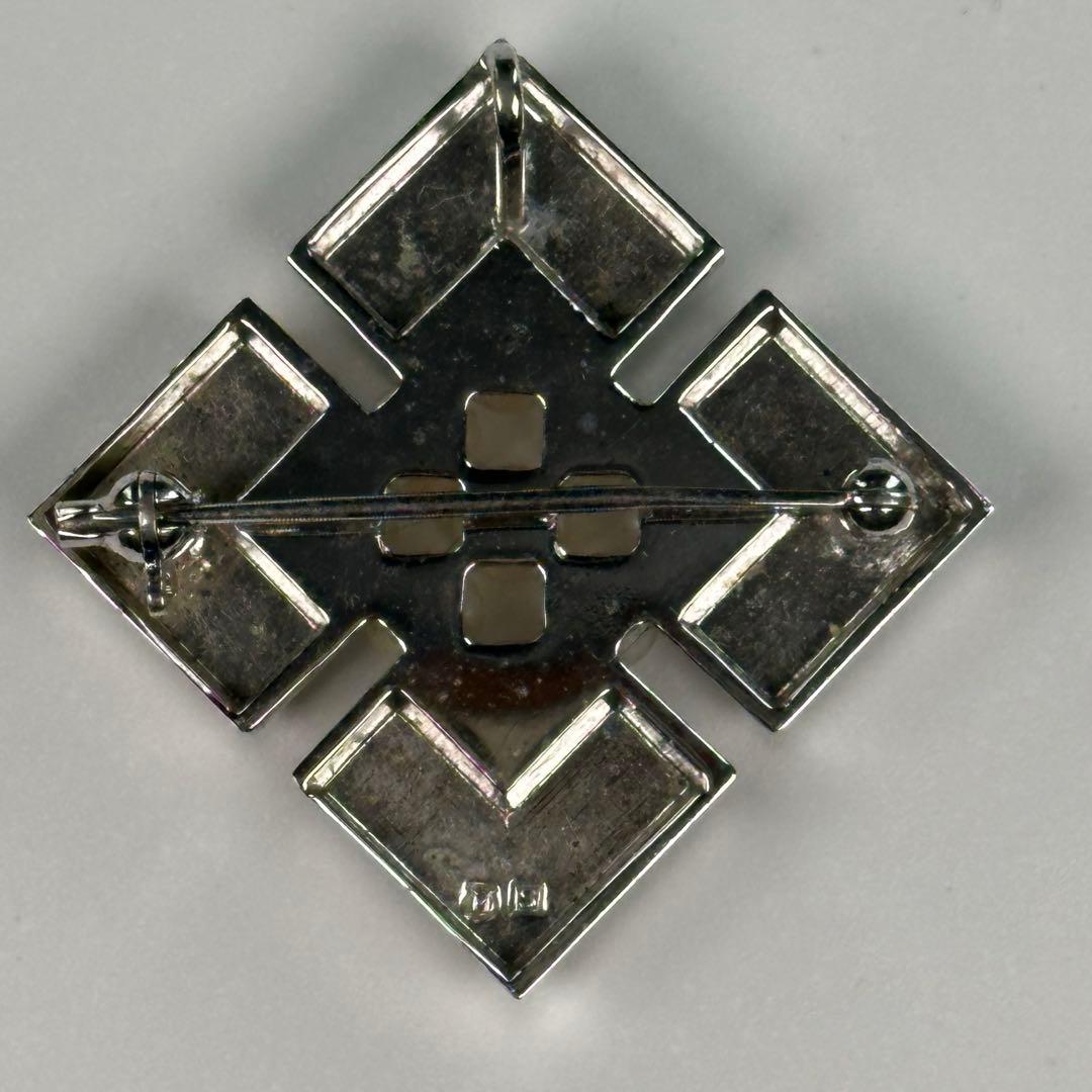 ミキモト SV ベビーパール ブローチ 幾何学デザイン つや消し　シルバー