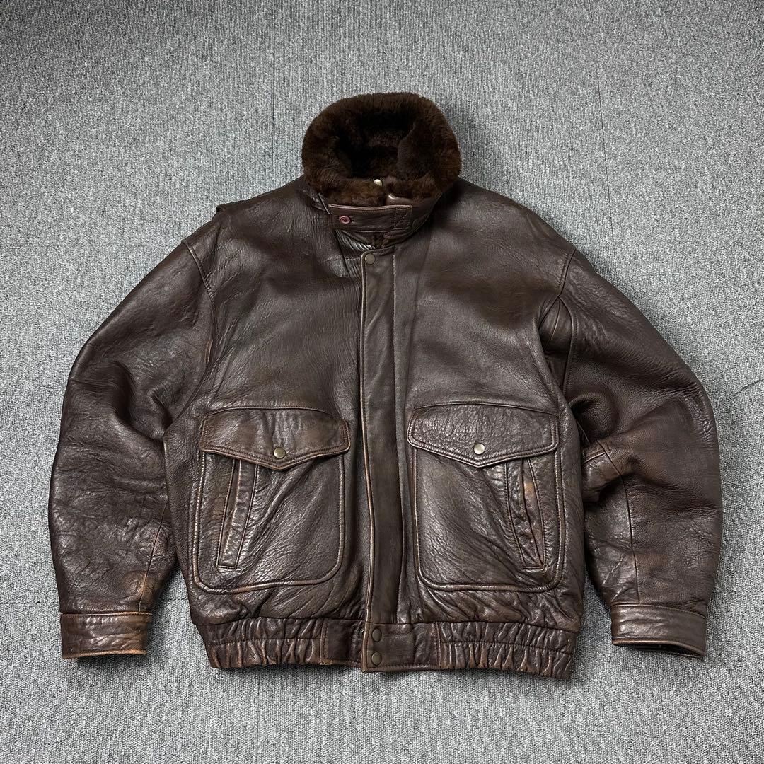 90s G-1 羊革 レザージャケット フライトジャケット g1 本革 ブルゾン