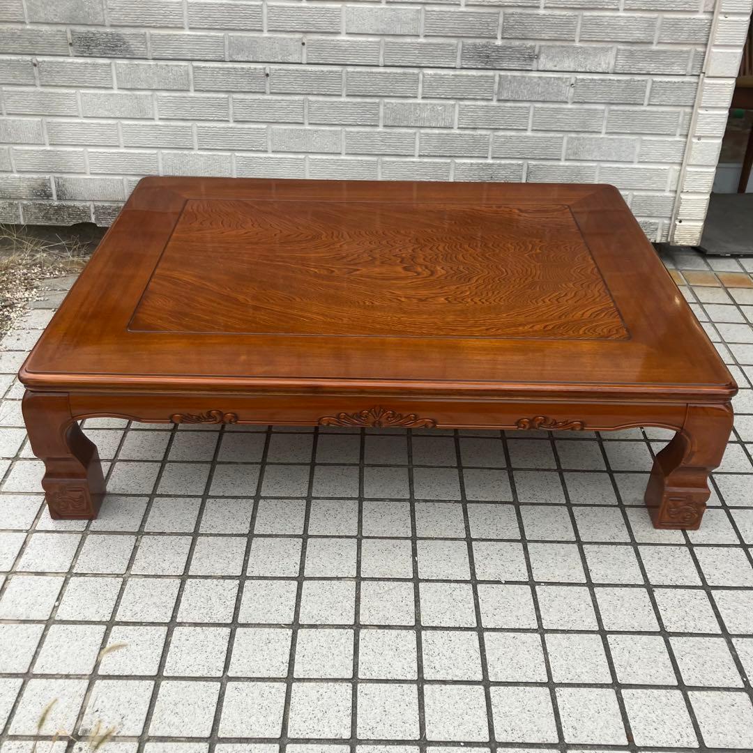 昭和レトロ 古家具 欅 木製テーブル 大型座卓 センターテーブル ローテーブル