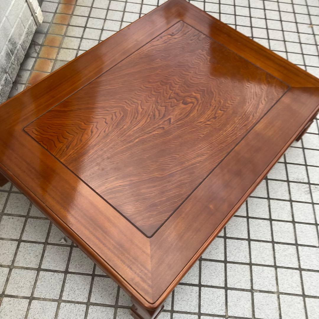 昭和レトロ 古家具 欅 木製テーブル 大型座卓 センターテーブル ローテーブル