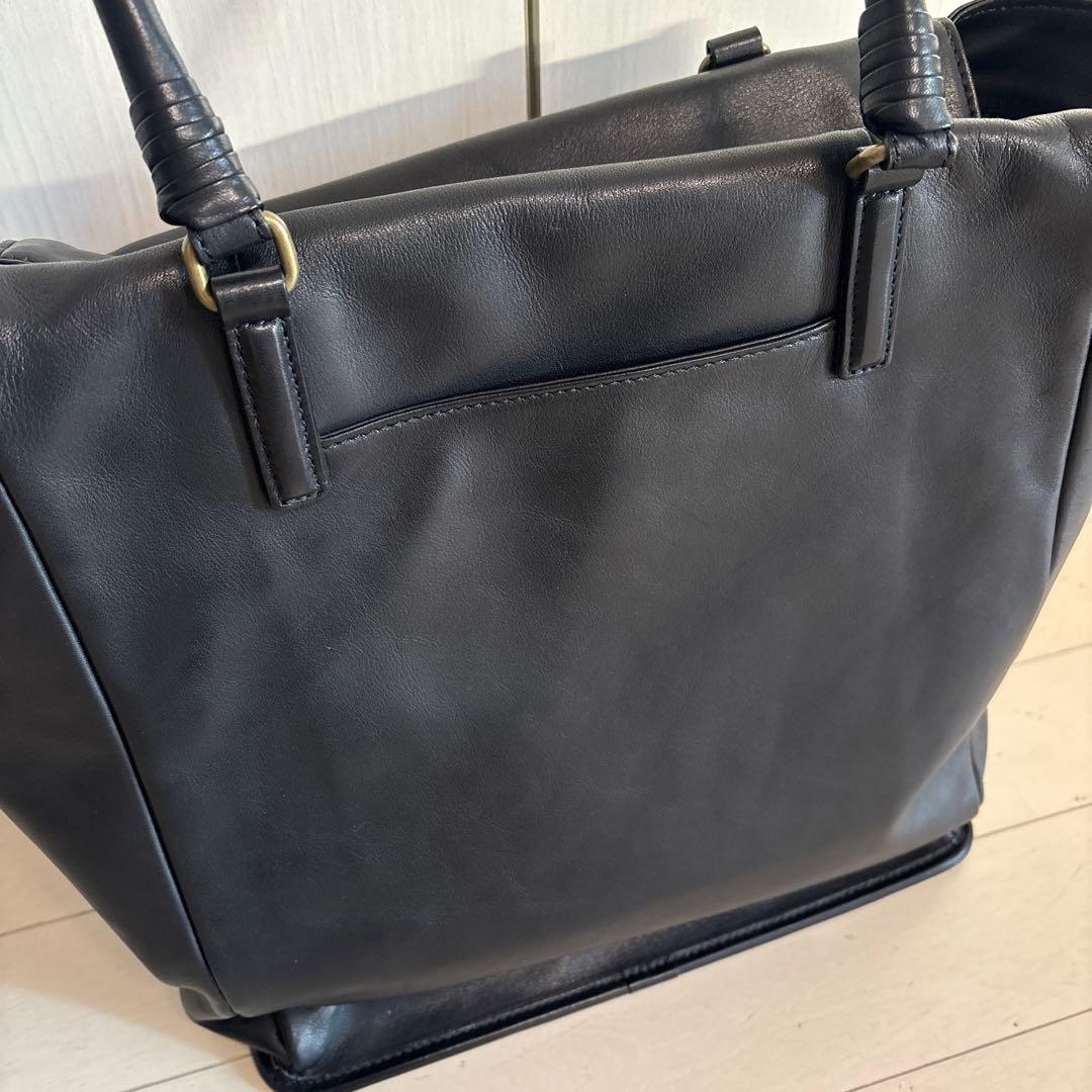 土屋鞄　牛原皮　黒 レザートートバッグ