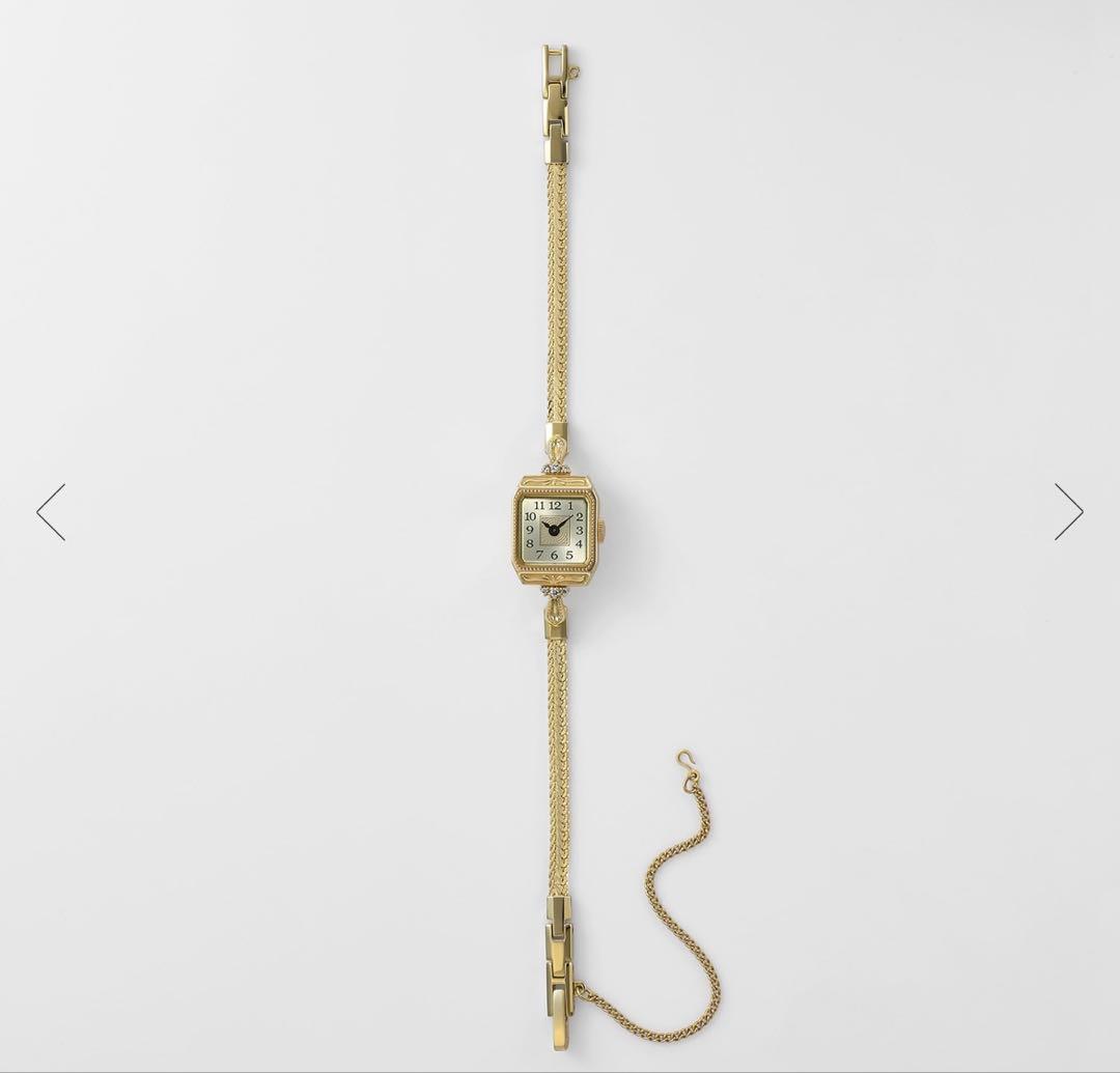agete ゴールド スクエアフェイス ジュエリーウォッチ　アガットクラシック