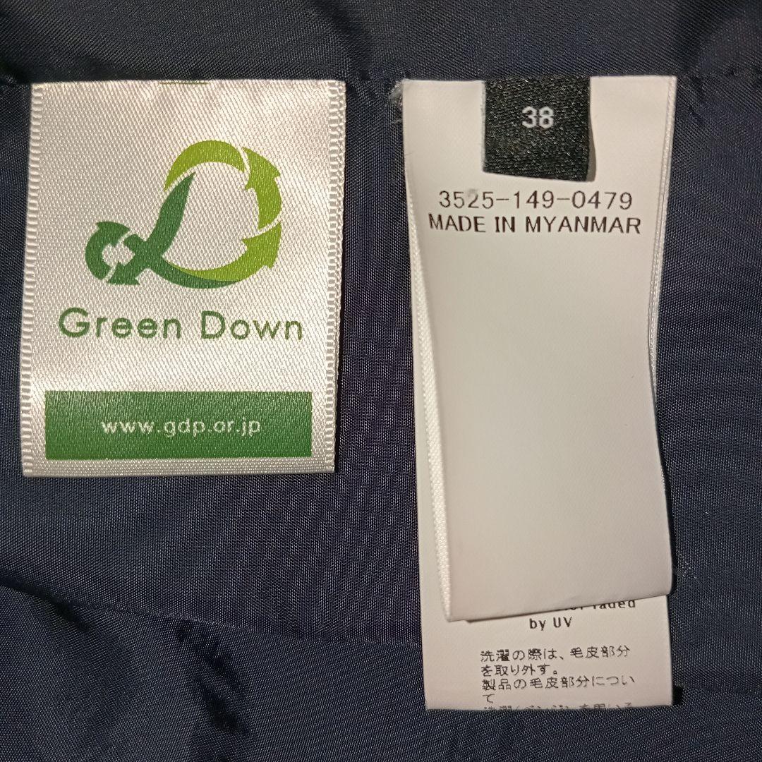 グリーンレーベルリラクシング　ダウンコート ネイビー フォックスファー M