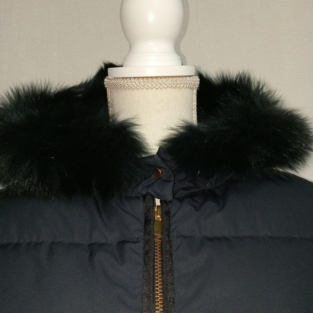 グリーンレーベルリラクシング　ダウンコート ネイビー フォックスファー M