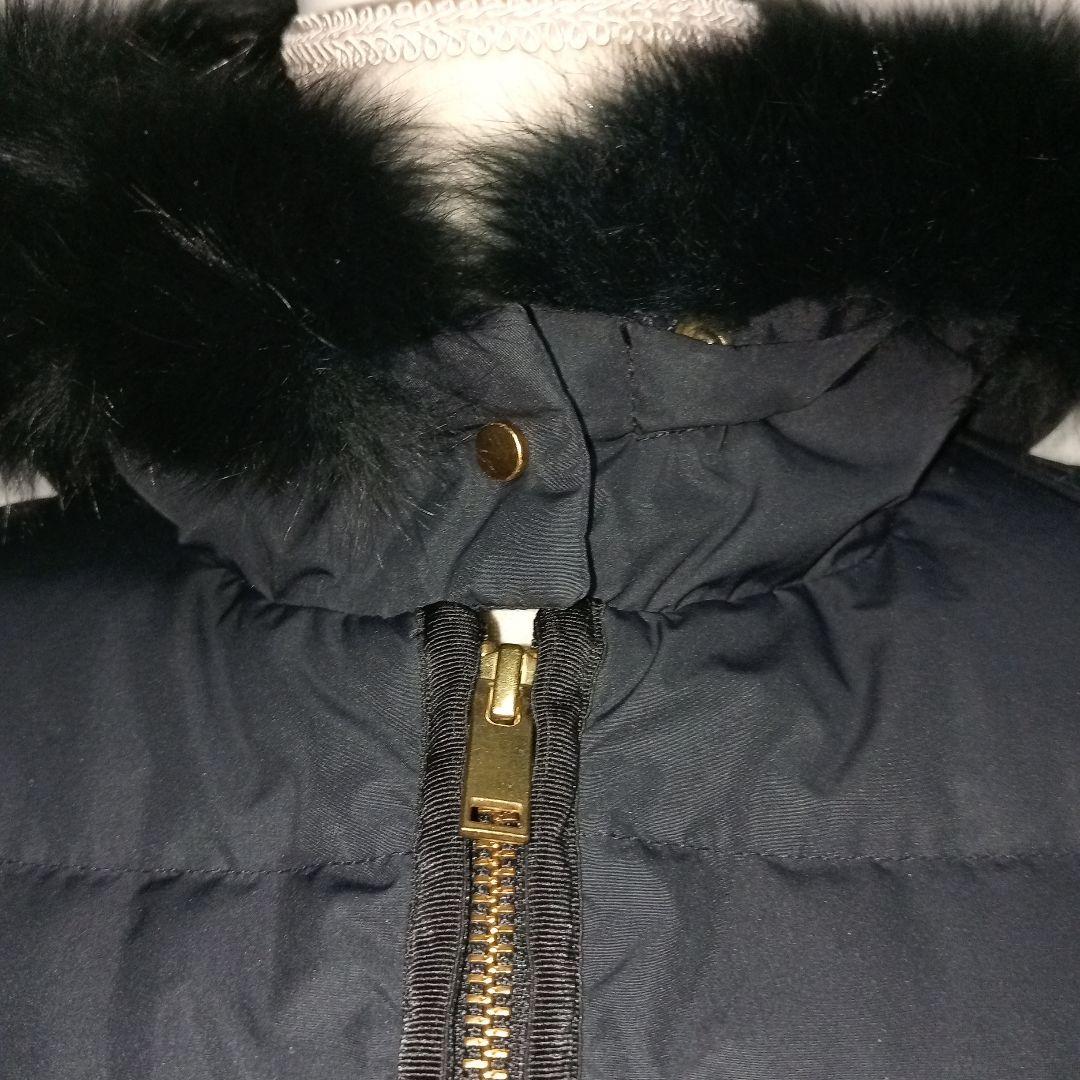 グリーンレーベルリラクシング　ダウンコート ネイビー フォックスファー M