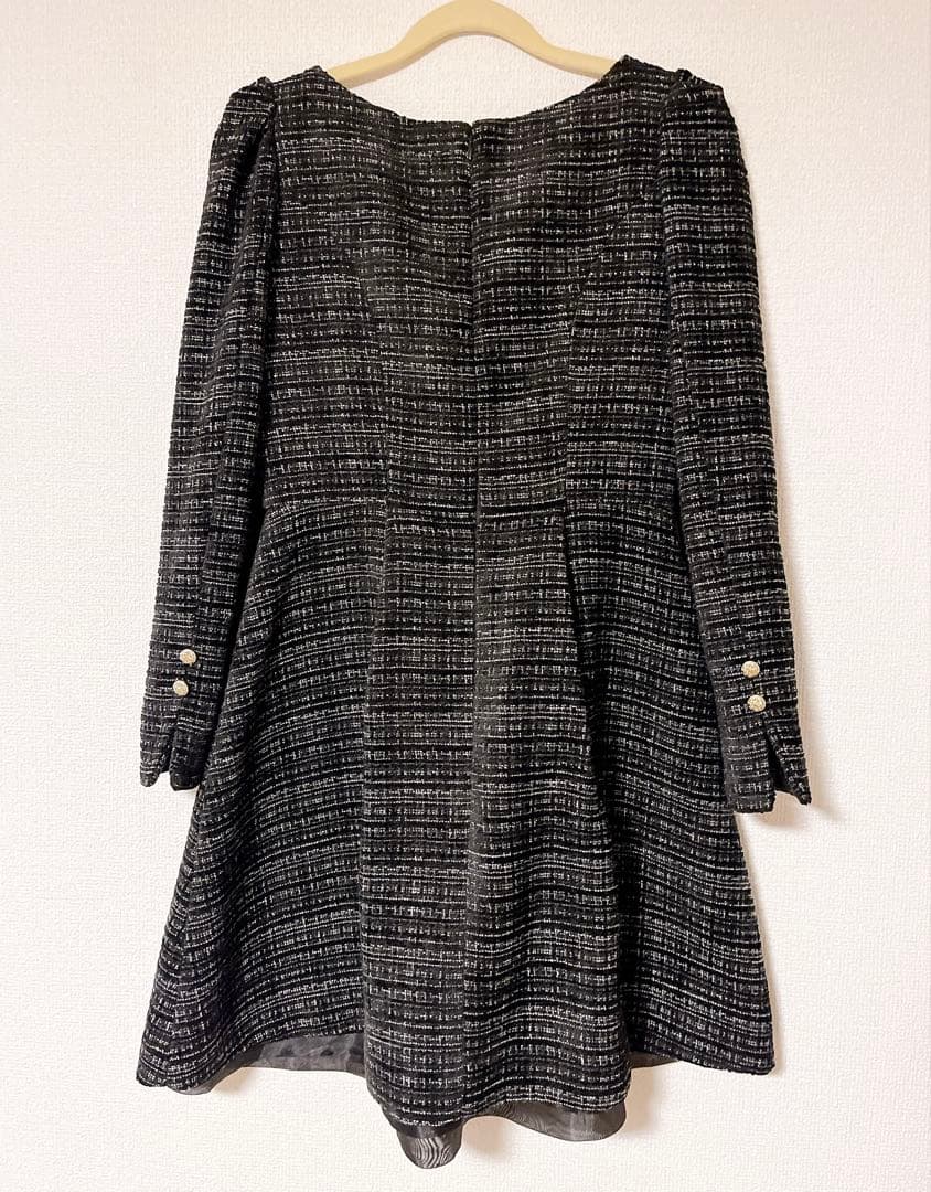 ワンピース Mondrian Tweed Mini Dress / black