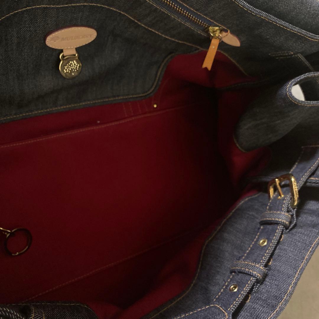 Mulberry ボストンバッグ ハンドバッグ ハート デニム地 紺