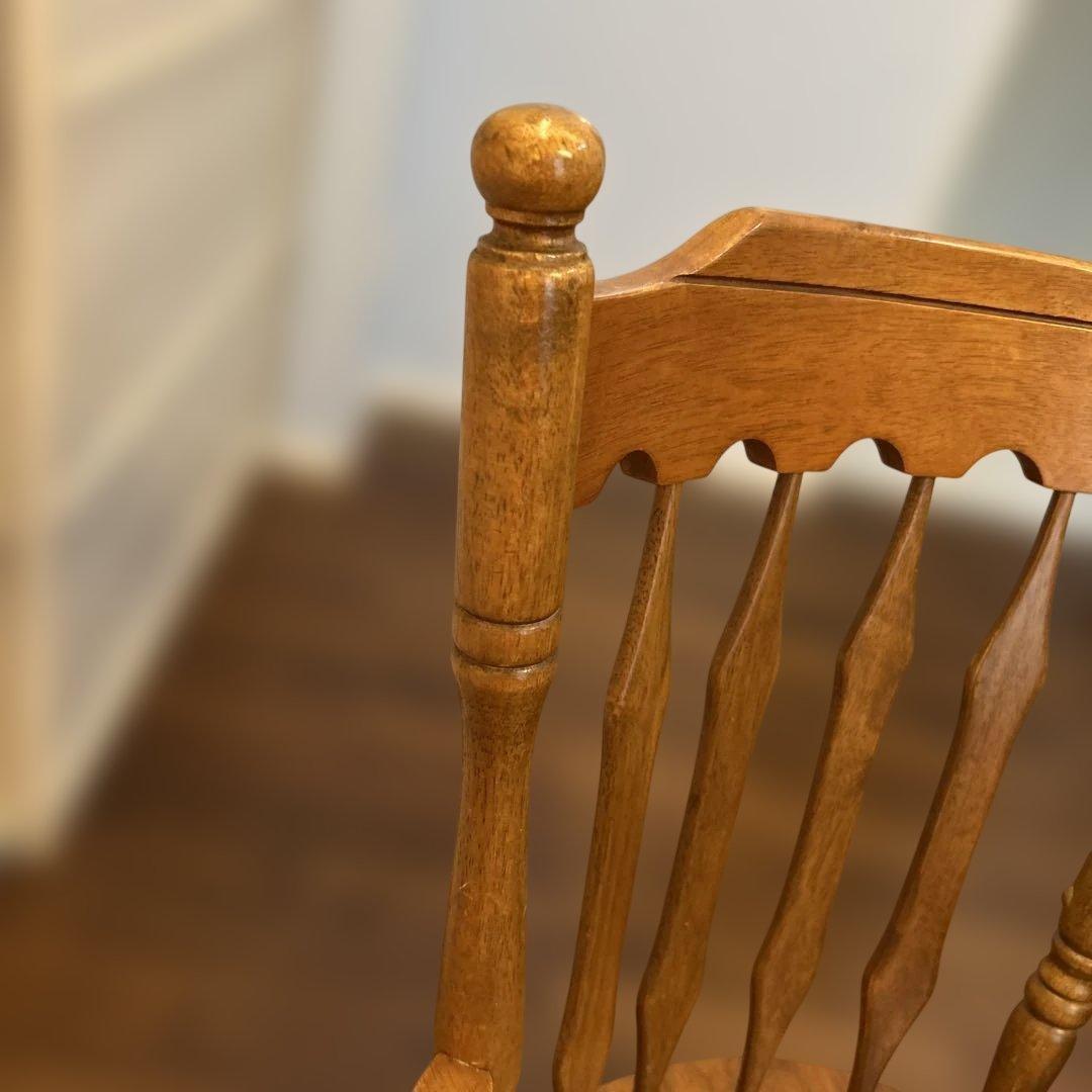 ジャンク・アンティーク家具・木製スピンドルバックチェア・アメリカンカントリー
