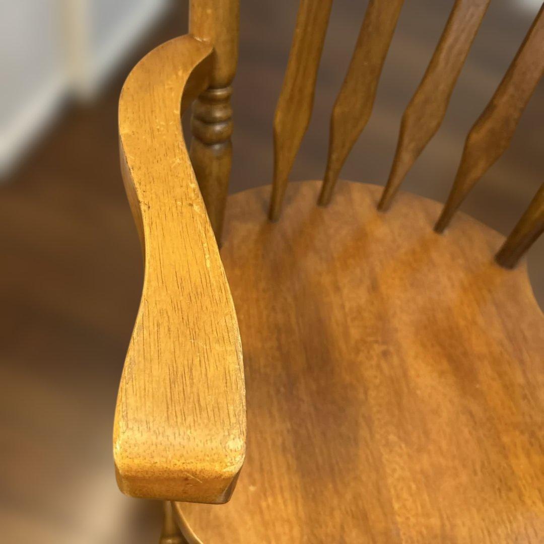 ジャンク・アンティーク家具・木製スピンドルバックチェア・アメリカンカントリー