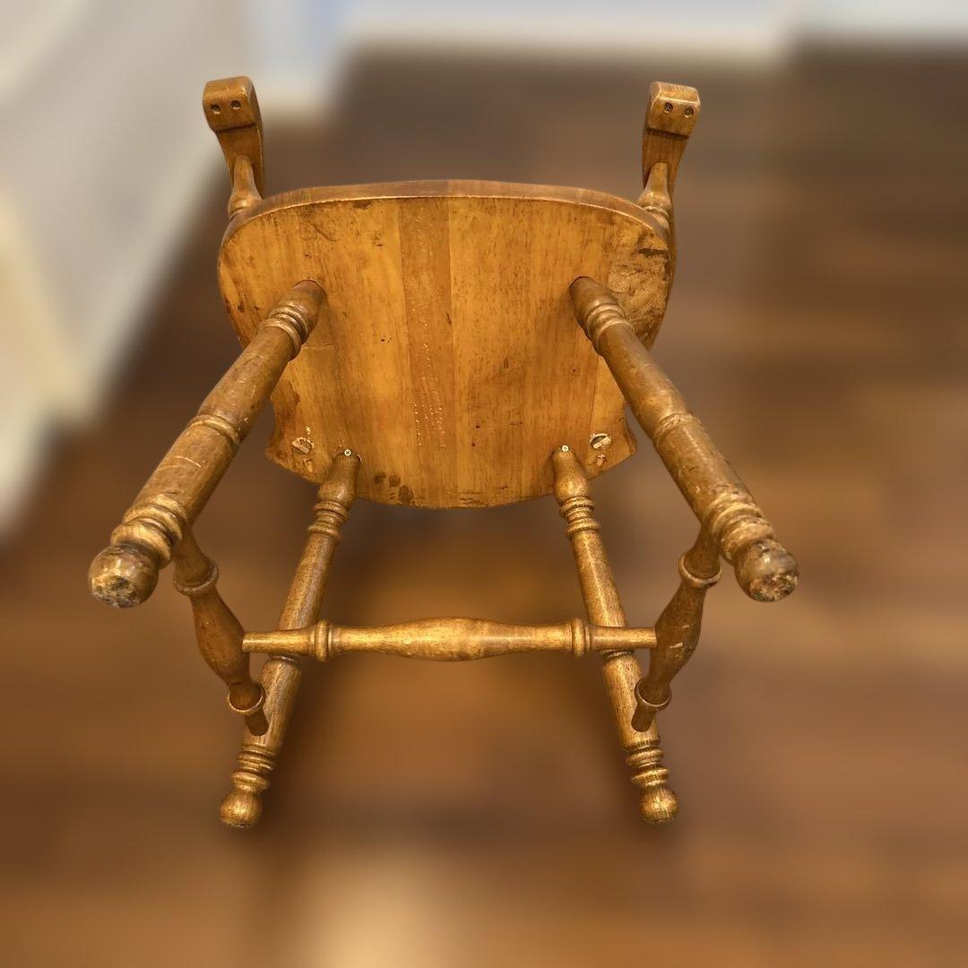 ジャンク・アンティーク家具・木製スピンドルバックチェア・アメリカンカントリー