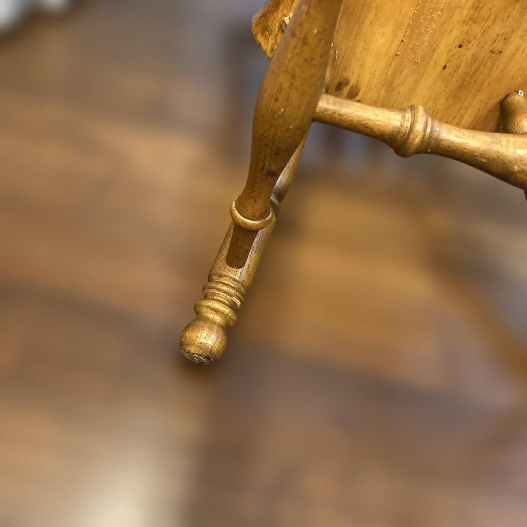 ジャンク・アンティーク家具・木製スピンドルバックチェア・アメリカンカントリー