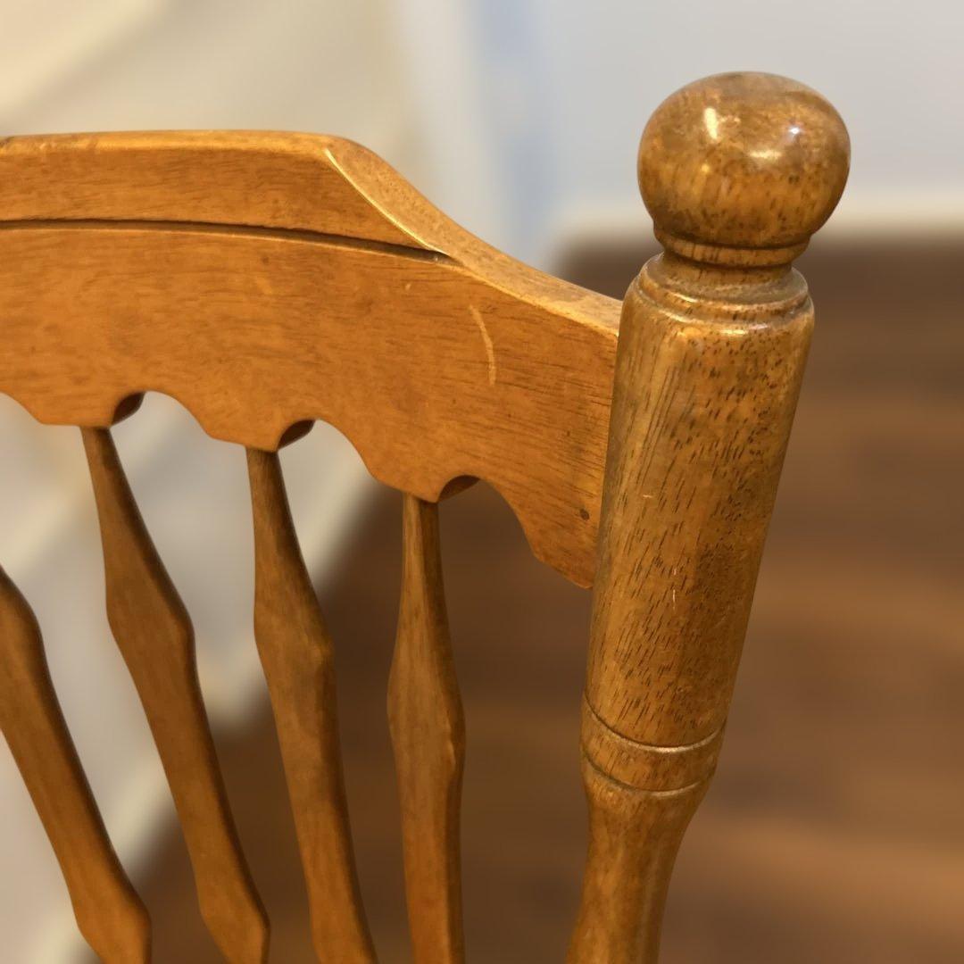 ジャンク・アンティーク家具・木製スピンドルバックチェア・アメリカンカントリー