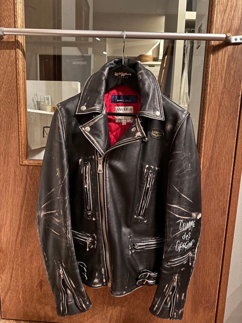 ルイスレザー×コムデギャルソン ライトニング 強加工 サイズ36 カウハイド