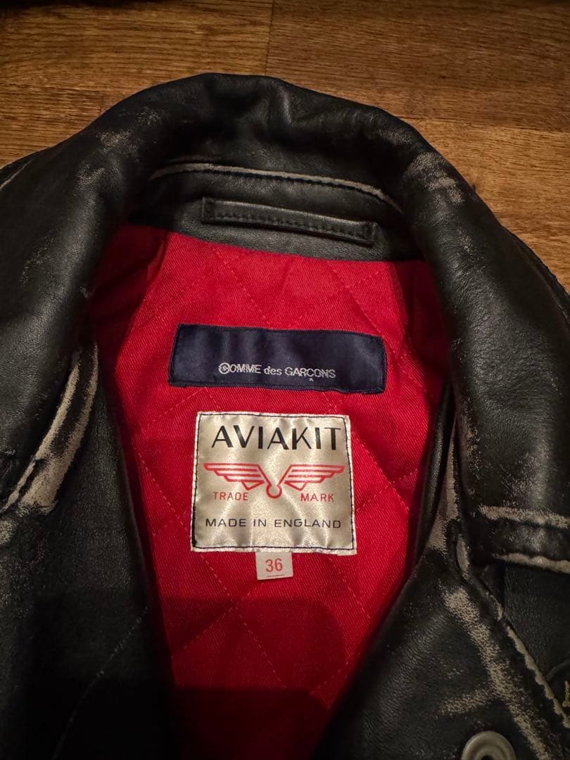 ルイスレザー×コムデギャルソン ライトニング 強加工 サイズ36 カウハイド