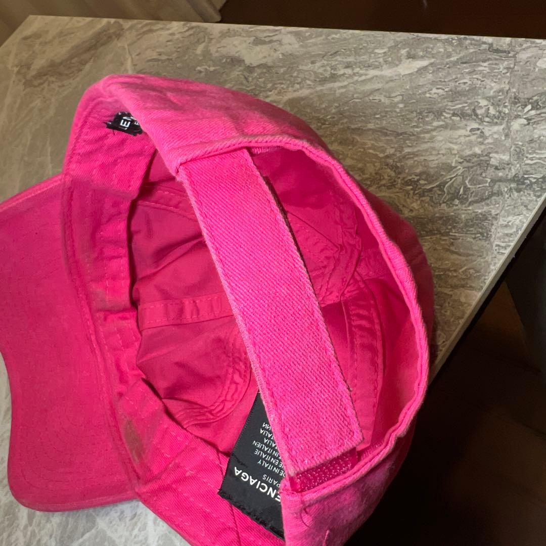 【サイズ調整可能】BALENCIAGA バレンシアガ キャップ 帽子 ピンク