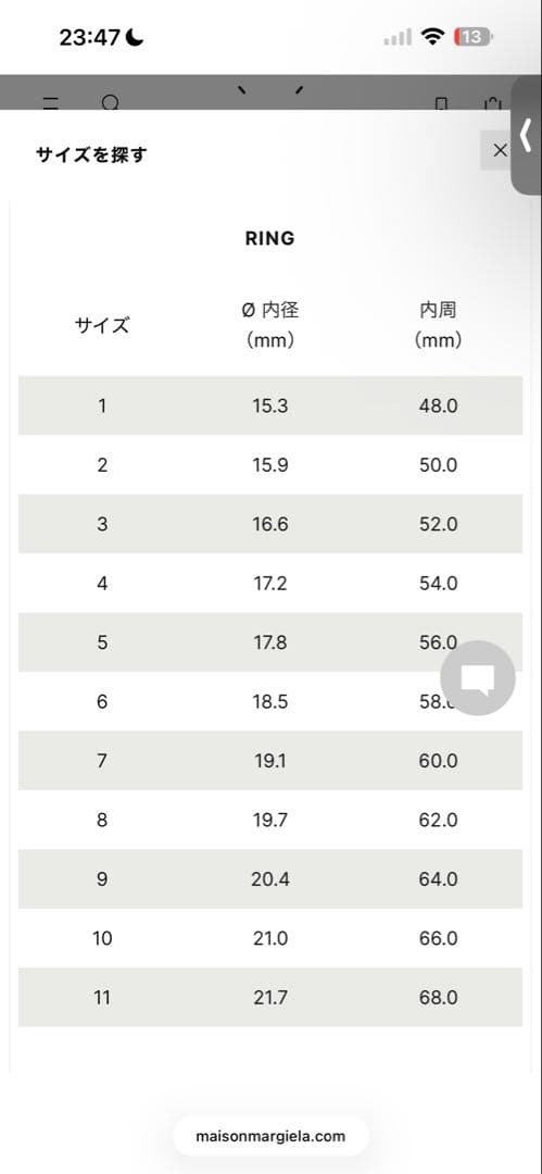 maison margiela リング　メゾンマルジェラ　ロゴリング