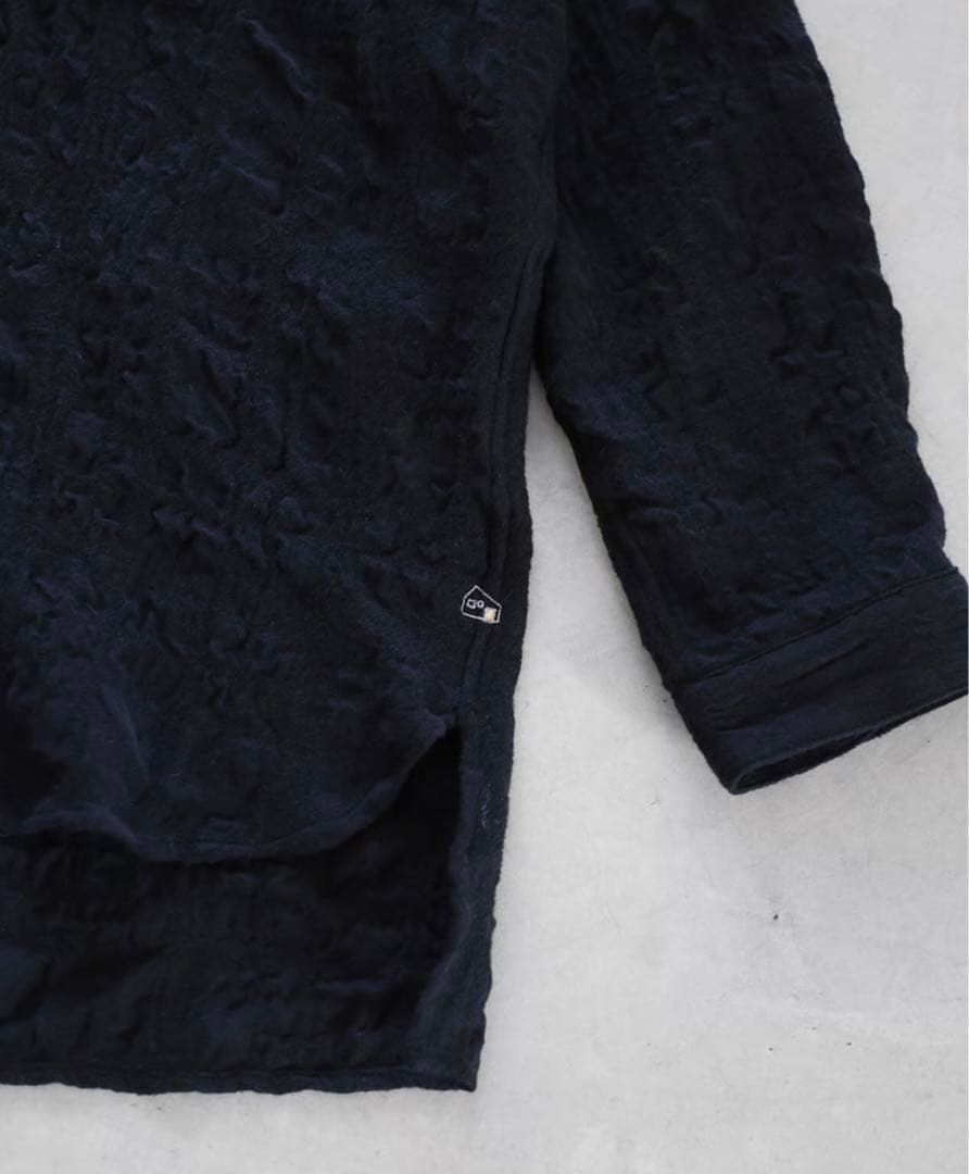 HUIS×尾州◆縮絨綿ウールガーゼ シャツ015&スカートU402◆ブラック