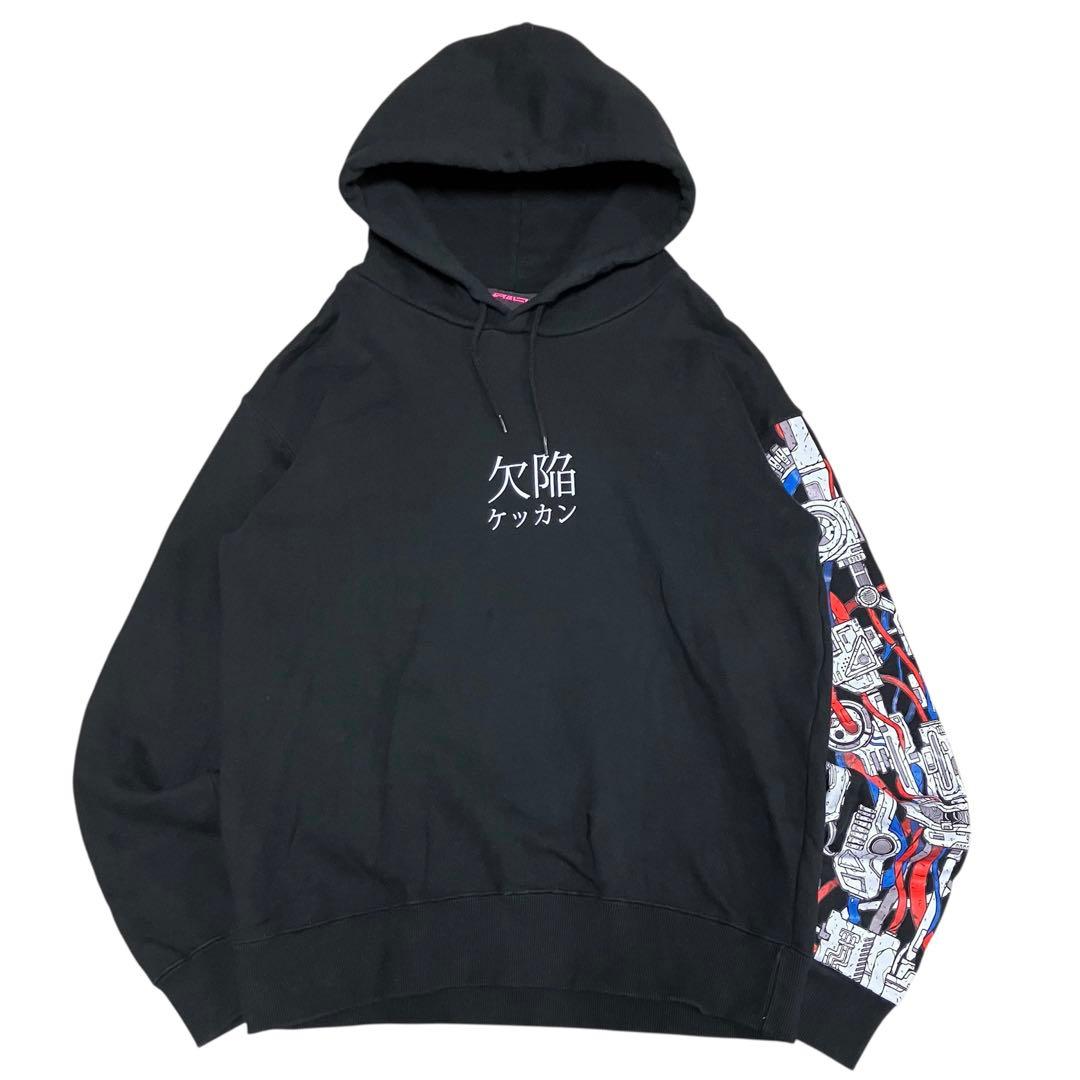 アキバ感電デンキ MACHINE ARM 欠陥 ケッカン スウェット パーカーL