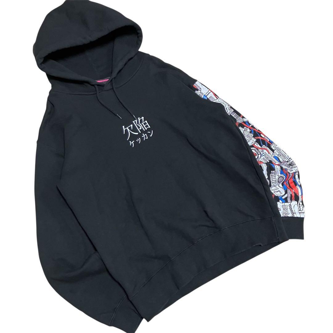 アキバ感電デンキ MACHINE ARM 欠陥 ケッカン スウェット パーカーL