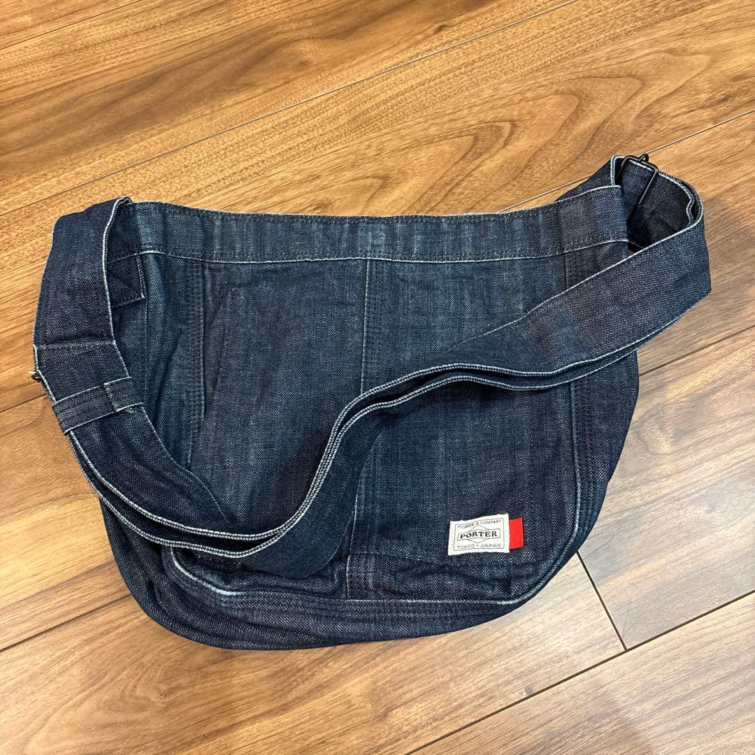 【美品】PORTER ポーター デニムキャンパス ショルダーバッグ リーバイス