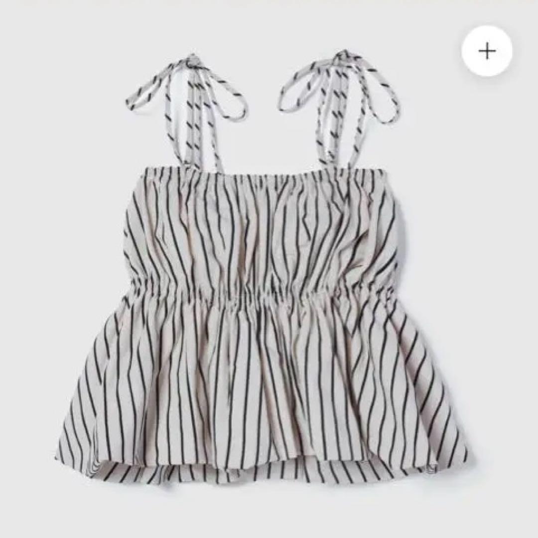 searoomlynn フロッキーストライプリボンビスチェ