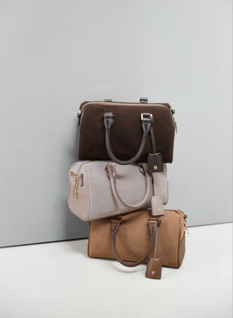 バッグ Herlipto Suede Mini Boston Bag