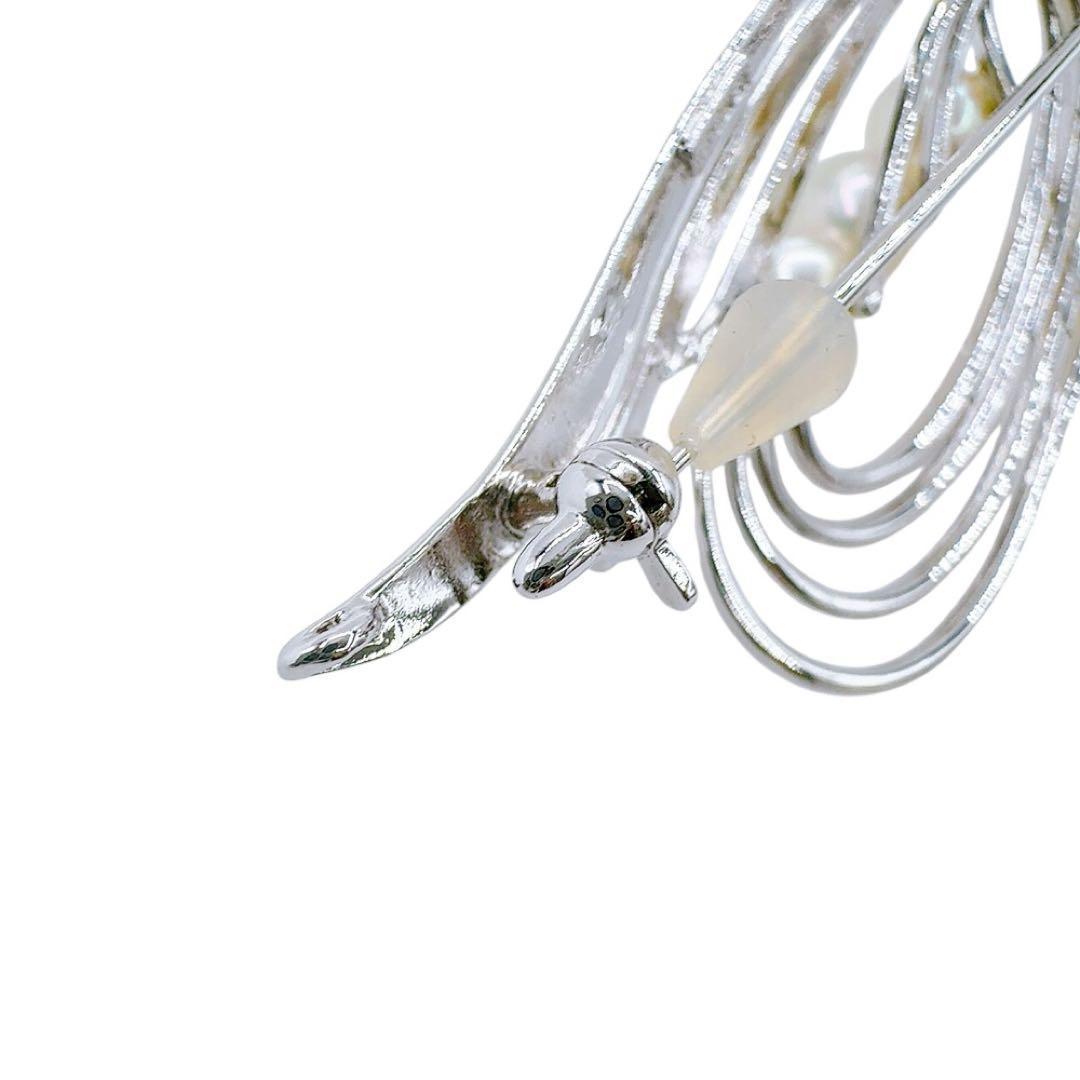 希少/未使用級✨タサキ ブローチ ピンバッチ パール 真珠 シルバー フォーマル