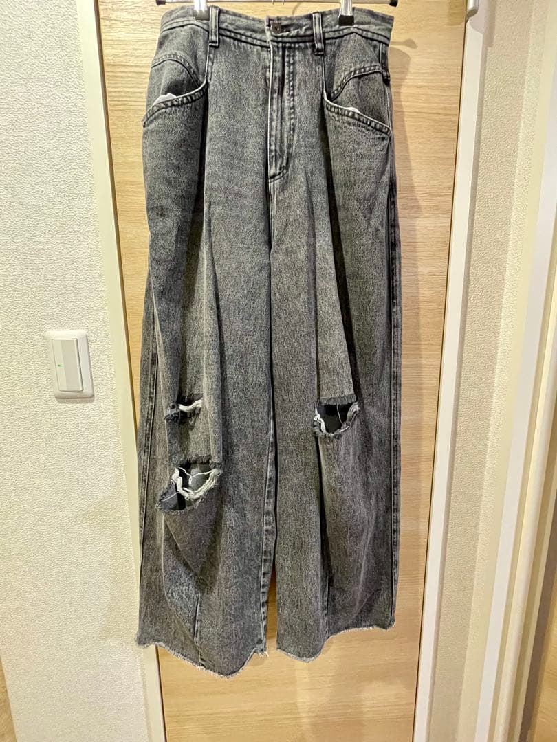 パンツ HEART PATCH DAMAGE DENIM PANTS 25inch