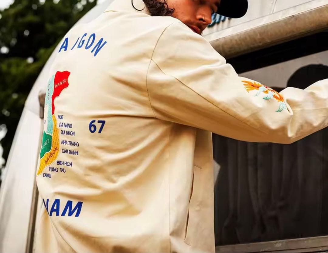 sotk 1976復刻ベトジャン刺繍60スーベニアジャケットアイボリー3L