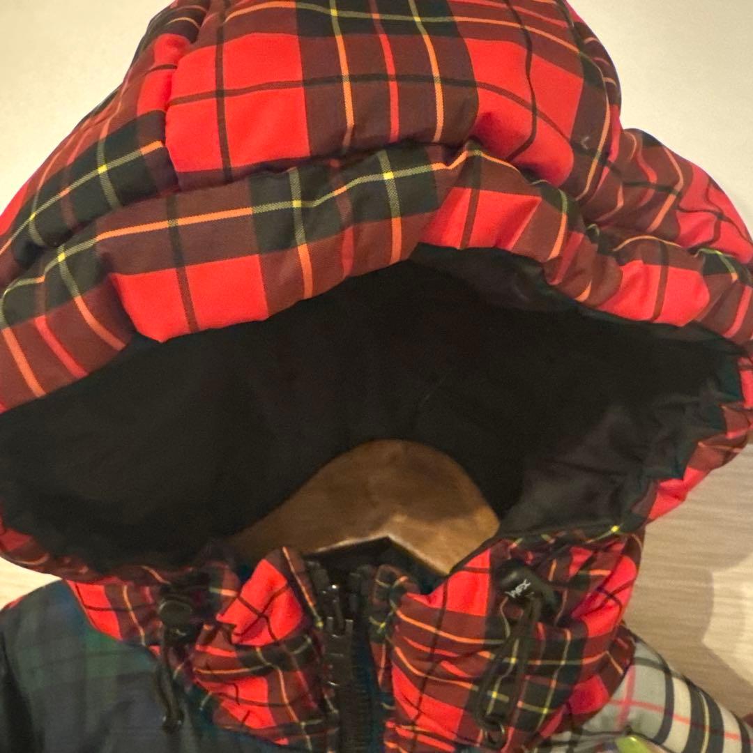 X-girl（エックスガール）のリバーシブルチェックダウンジャケット