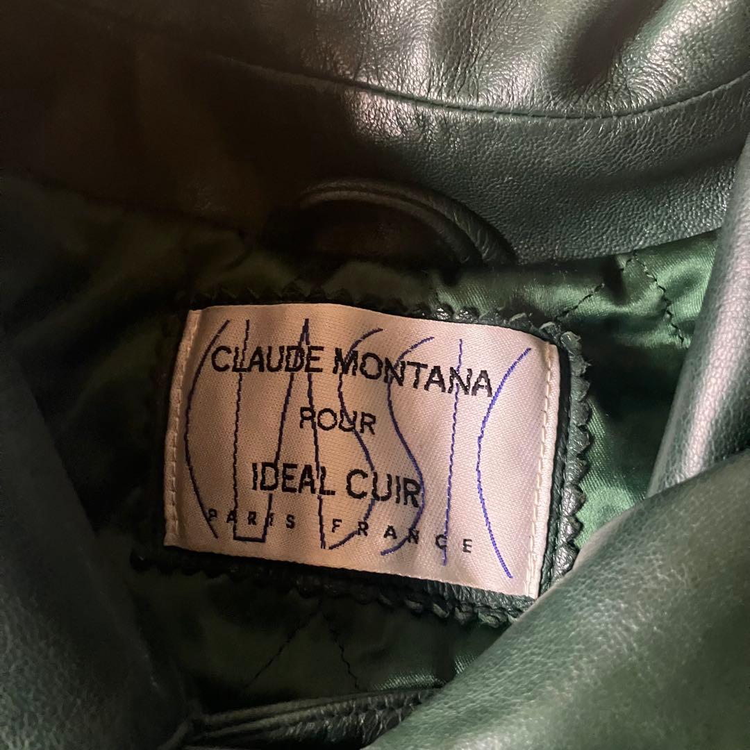 80sフランスヴィンテージclaude montana柔レザーボンバージャケット