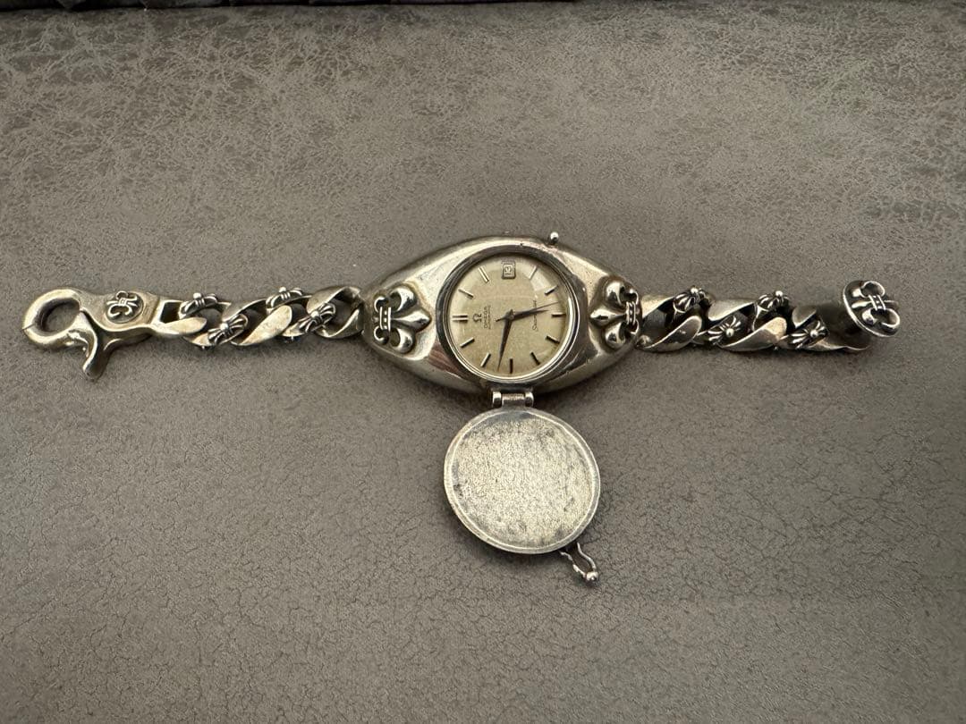 シルバー925ウォッチケース ブレス一体型シルバーアクセサリーオメガヴィンテージ