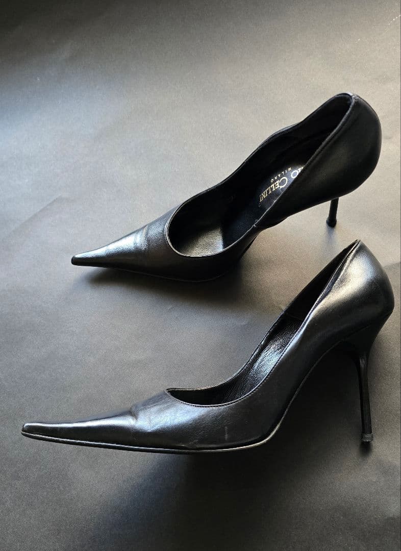 Gio CELLINI MILANO ミラノ購入ポインテッドトゥハイヒール黒