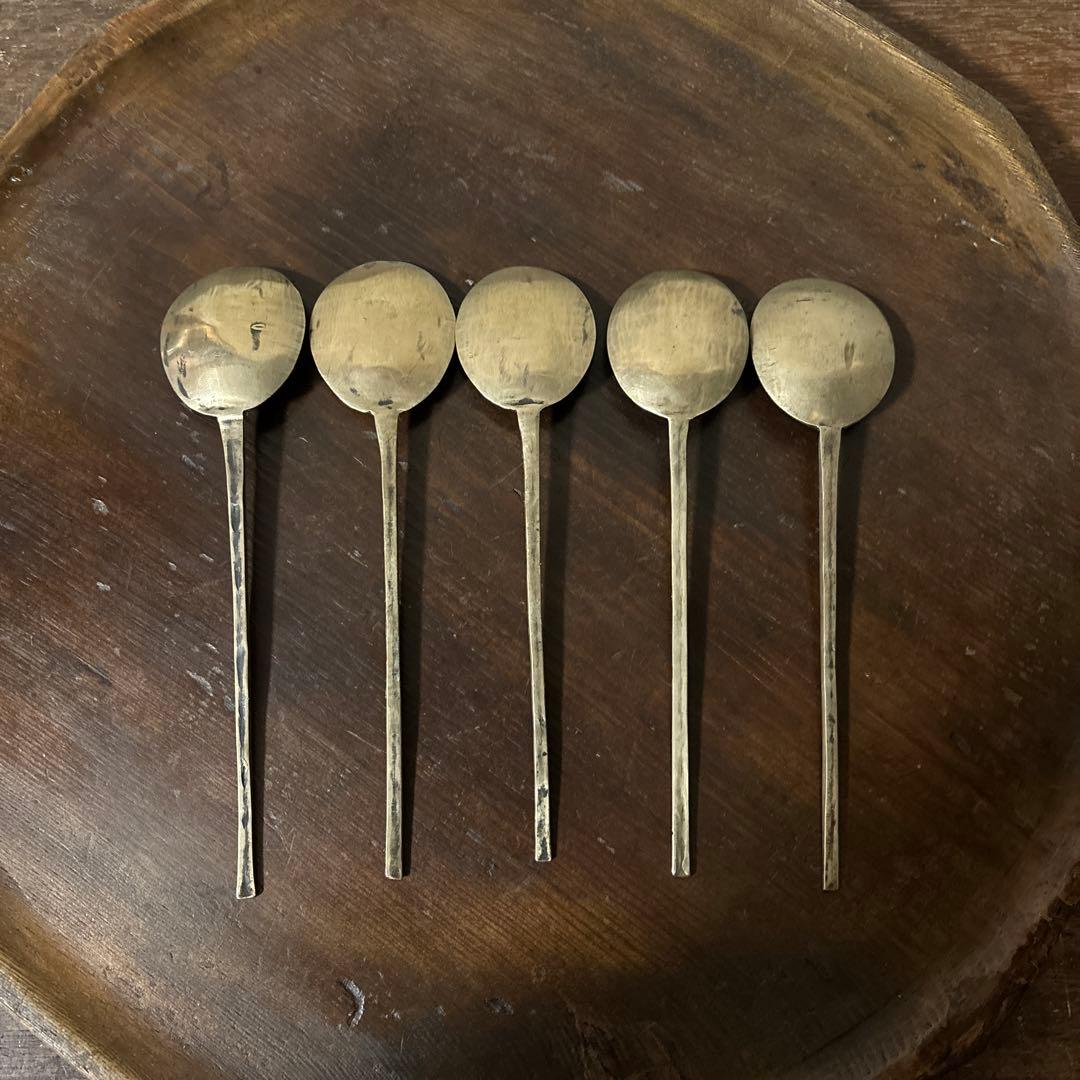 李朝スッカラ5点　(g134)韓国スプーン.アンティーク.ヴィンテージ.古道具