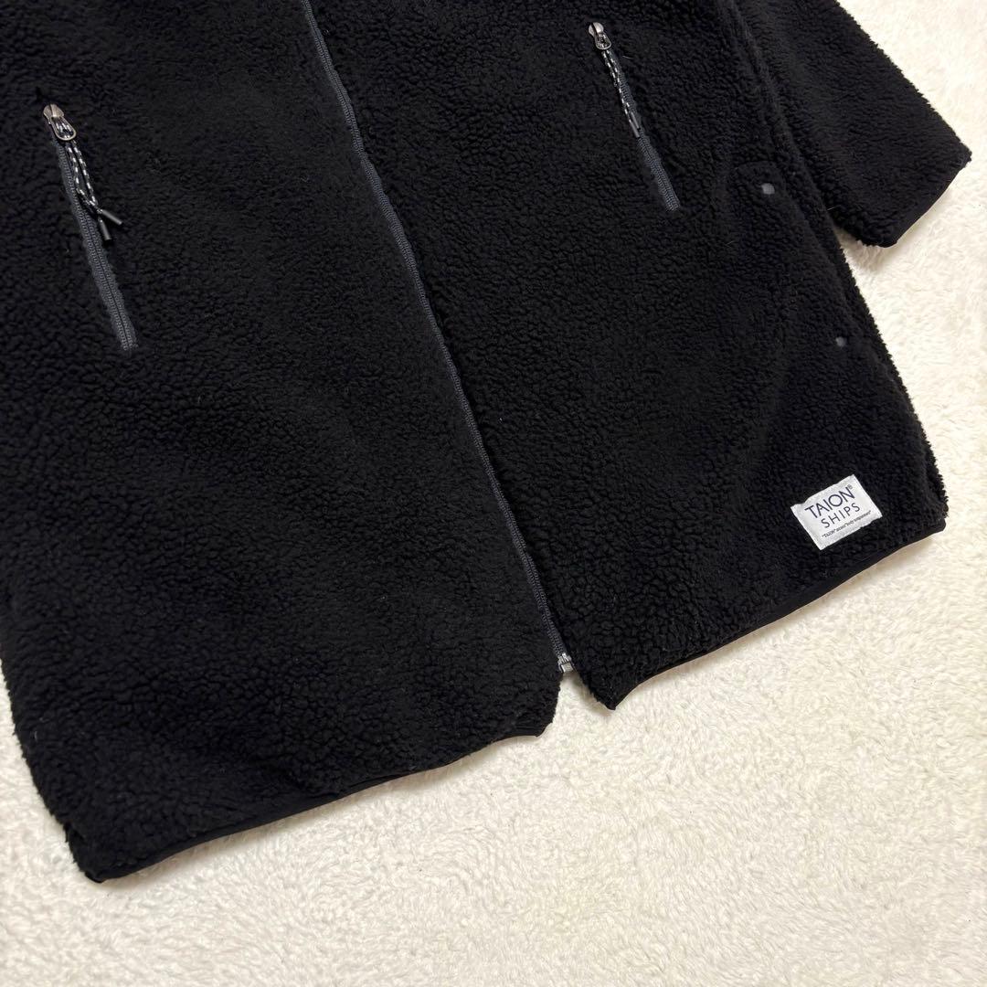 【SHIPS別注】 TAION ボア×ダウン リバーシブルコート 38 ブラック