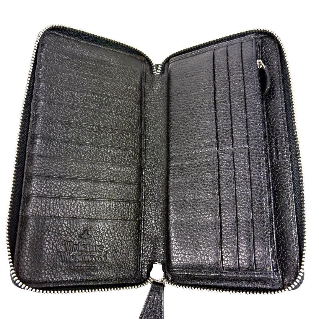 極美品✨ヴィヴィアンウエストウッド 長財布 ラウンドジップ 黒 大容量 レザー