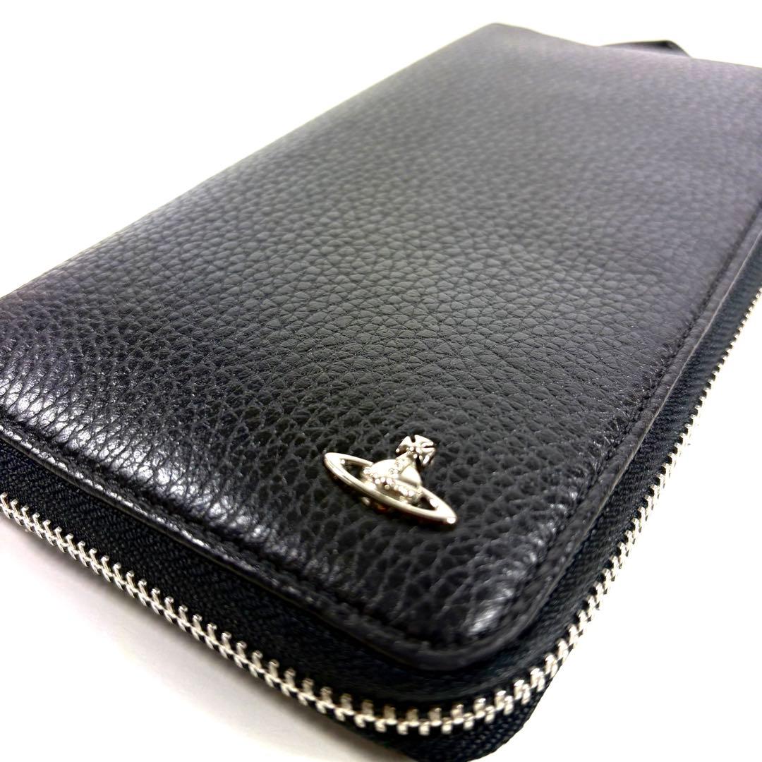 極美品✨ヴィヴィアンウエストウッド 長財布 ラウンドジップ 黒 大容量 レザー